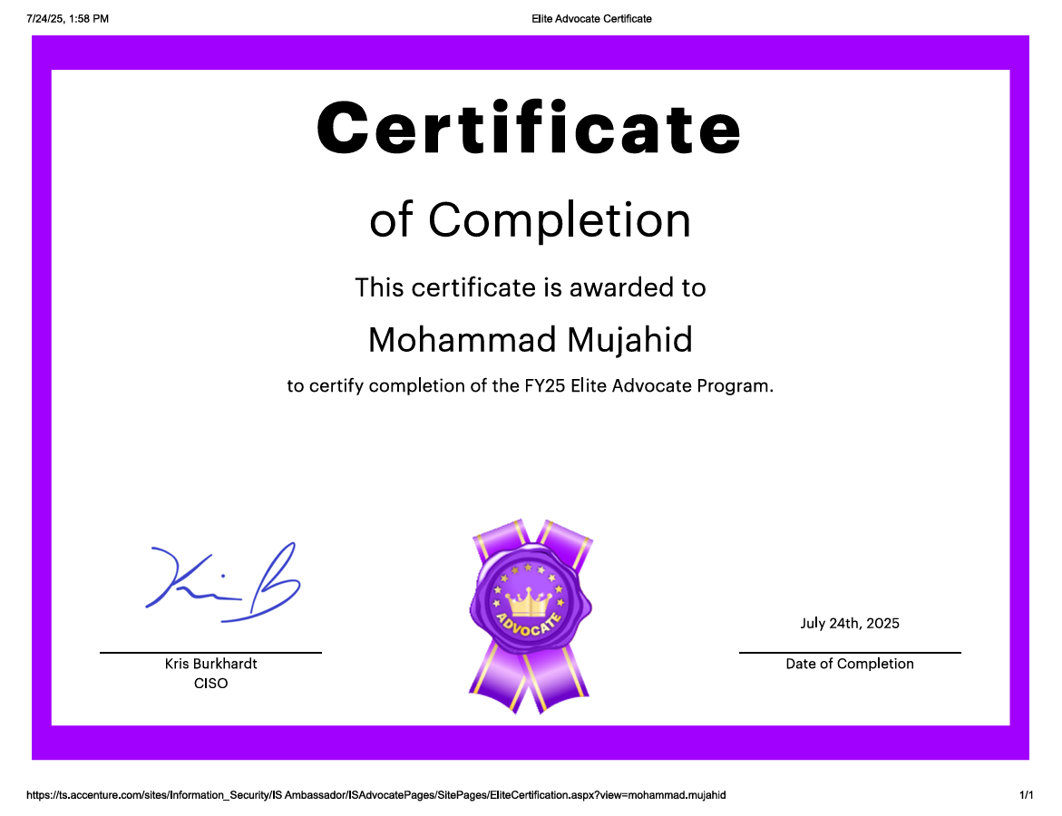 Information Security IS Elite Advocate