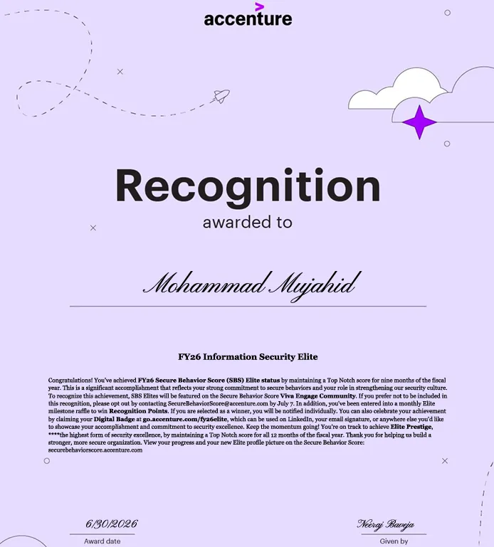 Accenture We Innovate Certificate for Innovation Impact